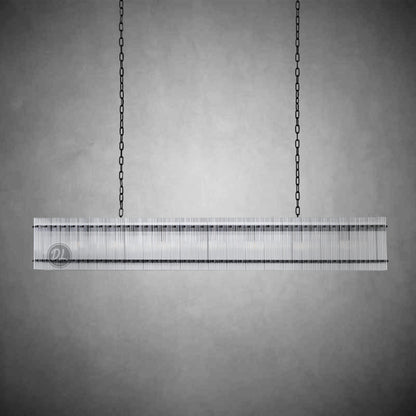 Golden Tea Modern Rectangle Glass Chandelier