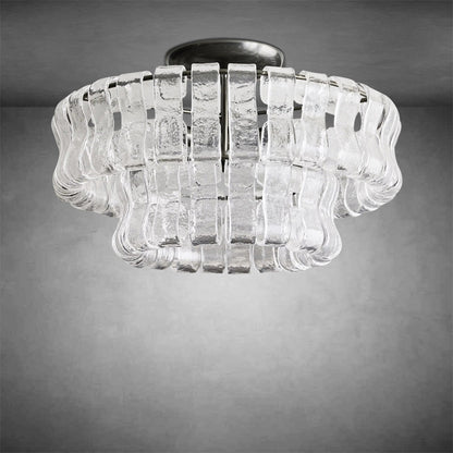 Denise Ghiaccio Glass Flush Mount Chandelier For Bedroom