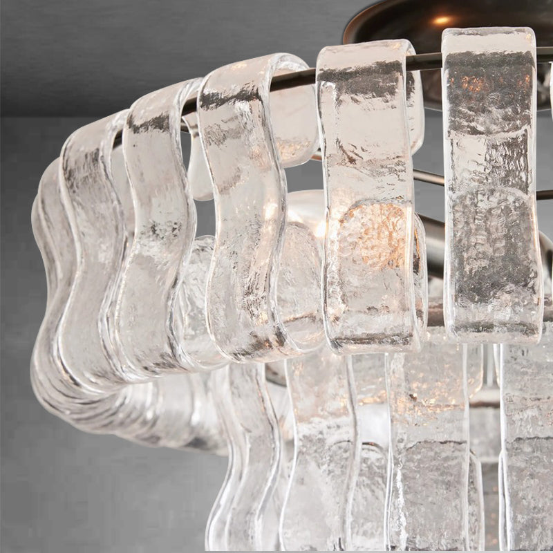 Denise Ghiaccio Glass Flush Mount Chandelier For Bedroom