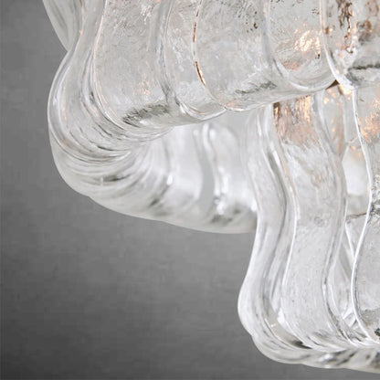 Denise Ghiaccio Glass Flush Mount Chandelier For Bedroom