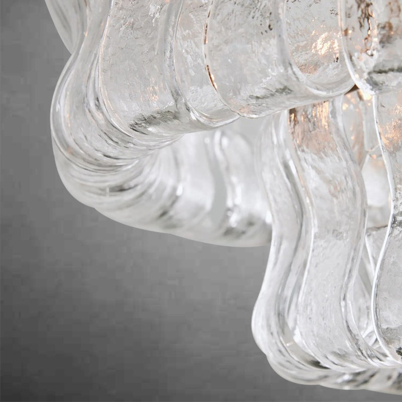 Denise Ghiaccio Glass Flush Mount Chandelier For Bedroom