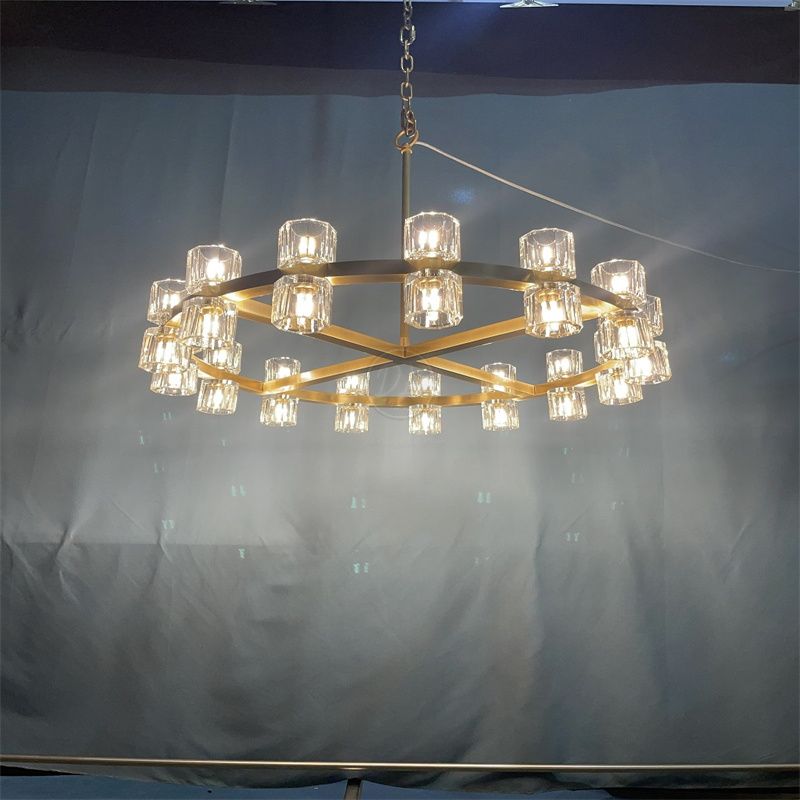 Modern Wine-Glass Round Glass Chandelier 36"/48"60"