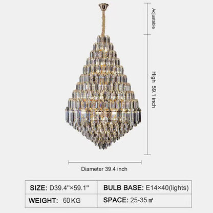 Extra Large D47.2ââ‚?H70.9ââ‚?Luxury Modern Chandeliers For Hotel Lobby Hallway Foyer / Staircase Living Room