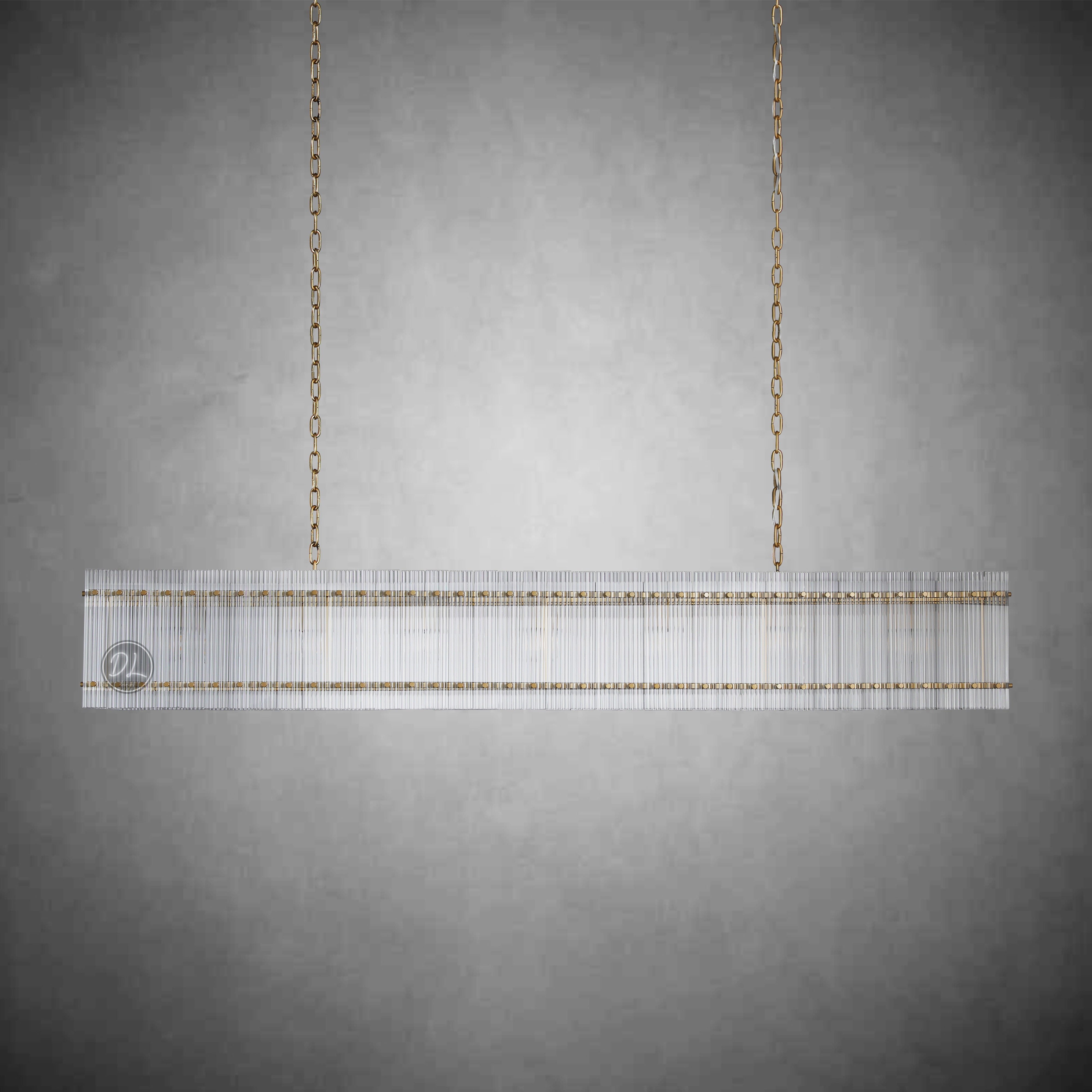 Golden Tea Modern Rectangle Glass Chandelier