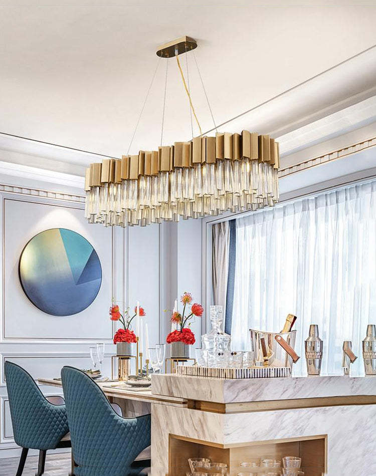 Denise Bobon Kubica Oval Crystal Chandelier