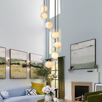 Culoud Alabaster Global Pendant Chandelier