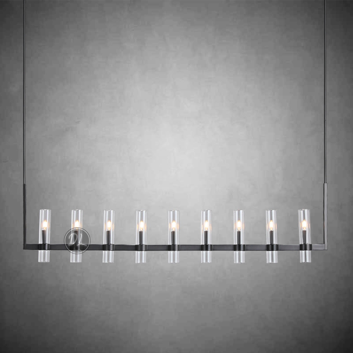 Crystalline Glass Shaded Modern Linear Chandelier 59''/ 71"