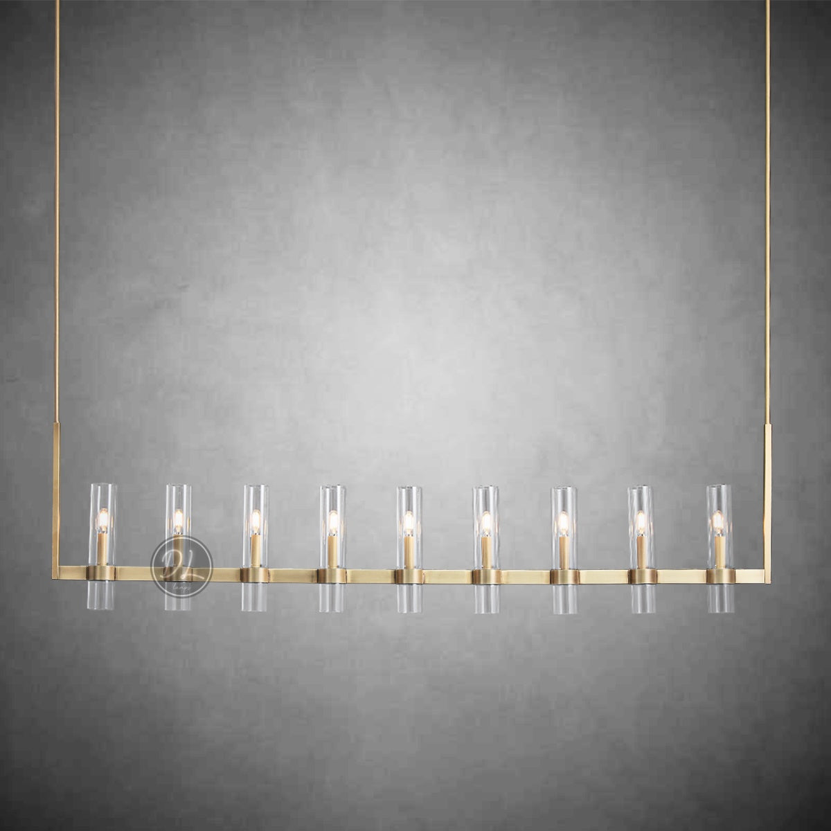 Crystalline Glass Shaded Modern Linear Chandelier 59''/ 71"