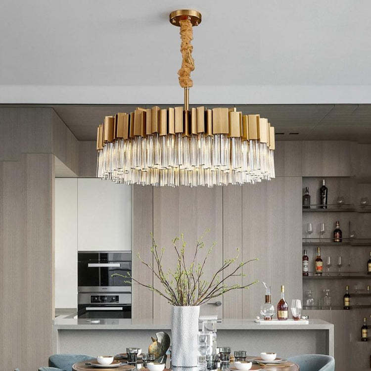 Denise Bobon Kubica Round Crystal Chandelier