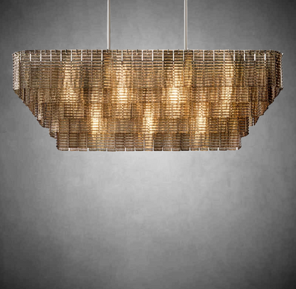 Samantha Smoke Glass Rectangular Chandelier