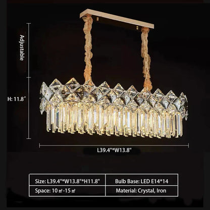 Modern Luxury Tiered Transparent Crystal Chandelier Suit for Living/Dining Room/Bedroom, art designer, round,oval
