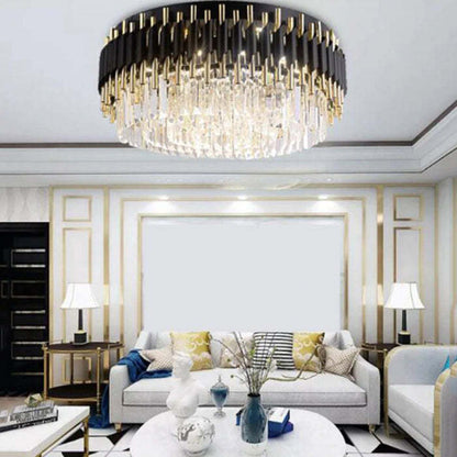 Denise Bobon Flush Mount Crystal Chandelier