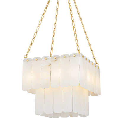 Ruby Alabaster Square Moissanite Chandelier 20'' 26''