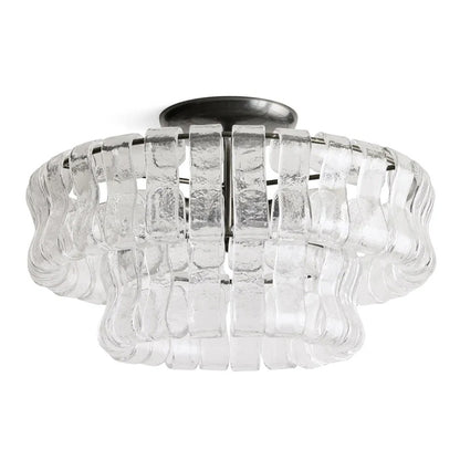 Denise Ghiaccio Glass Flush Mount Chandelier For Bedroom