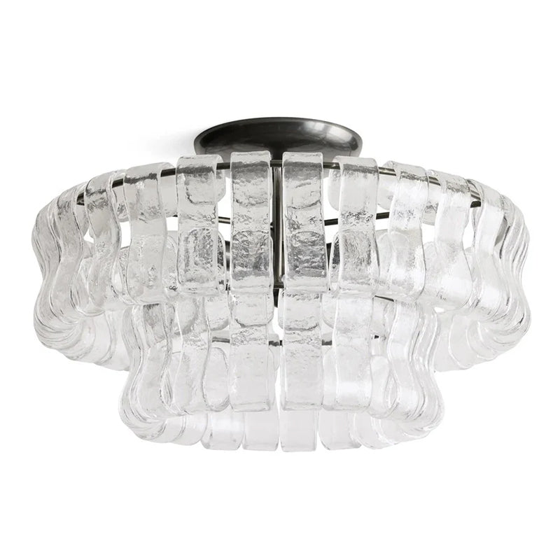 Denise Ghiaccio Glass Flush Mount Chandelier For Bedroom