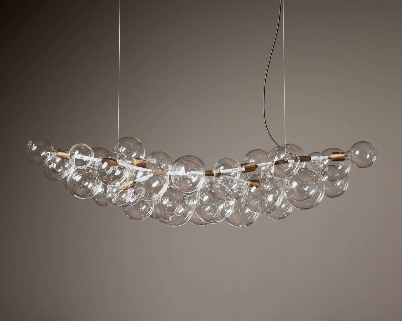 Oliver Bubble Glass Long Chandelier Wreath 48'' 62'' 80''