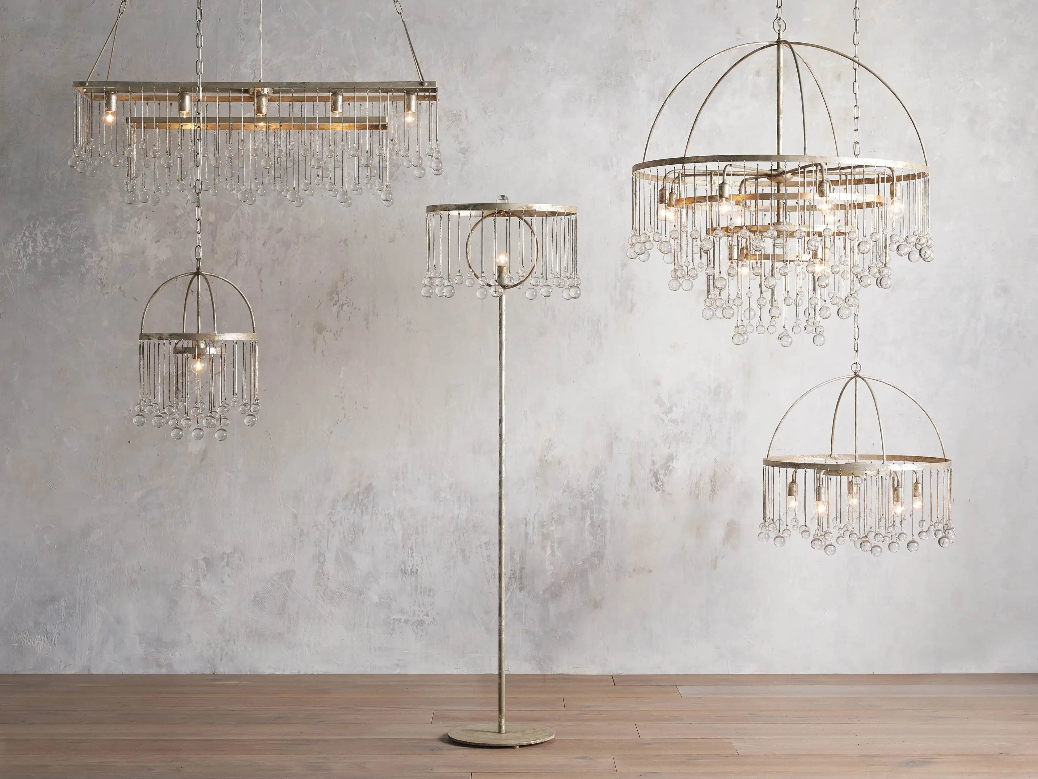 Aubrey Crystal Ball Rectangular Chandelier