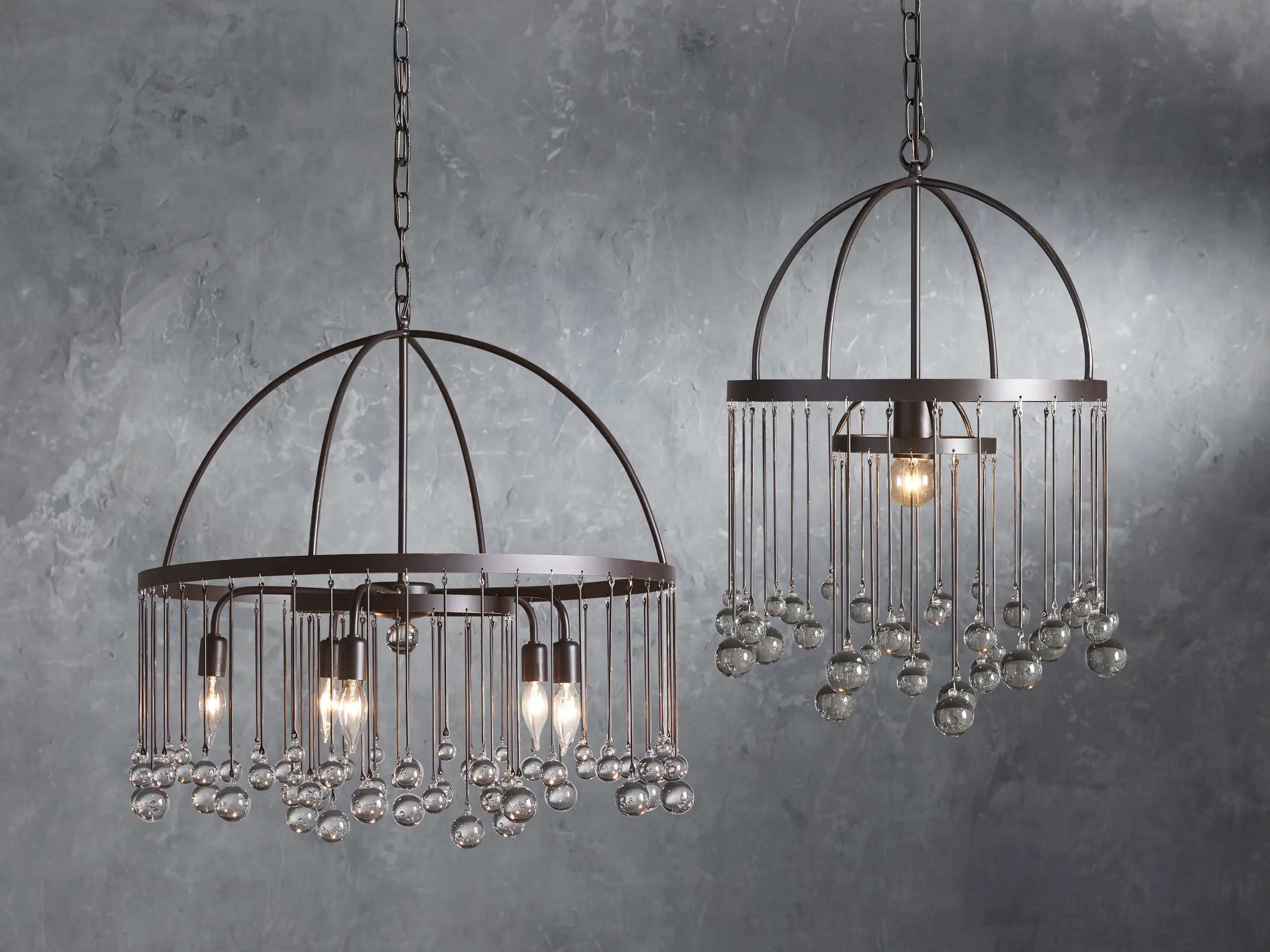 Aubrey Crystal Ball 2 Tier Chandelier