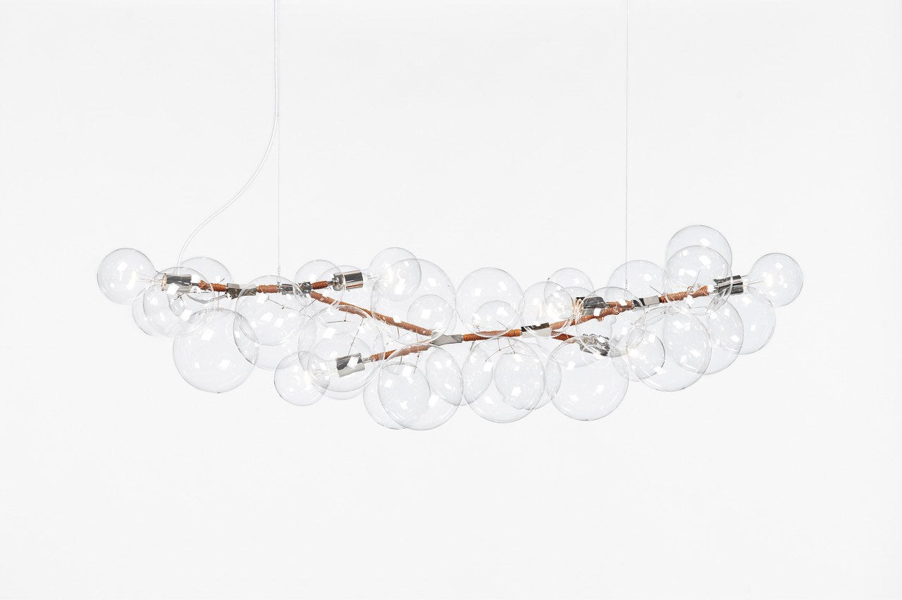 Oliver Bubble Glass Long Chandelier Wreath 48'' 62'' 80''