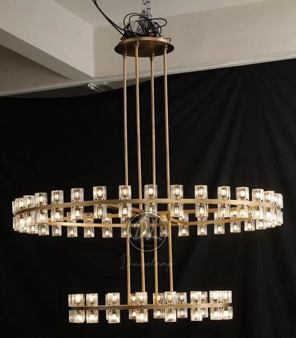 2-Tier Wine-Glass Round Chandelier 60",108-Lights
