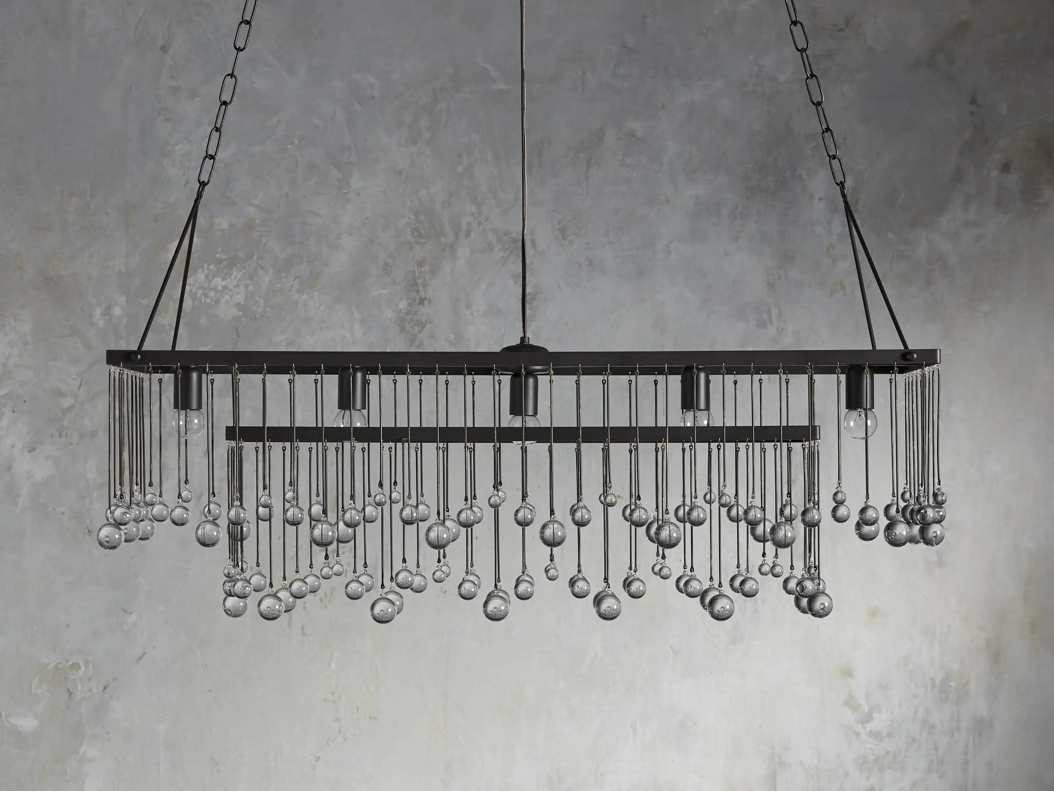Aubrey Crystal Ball Rectangular Chandelier