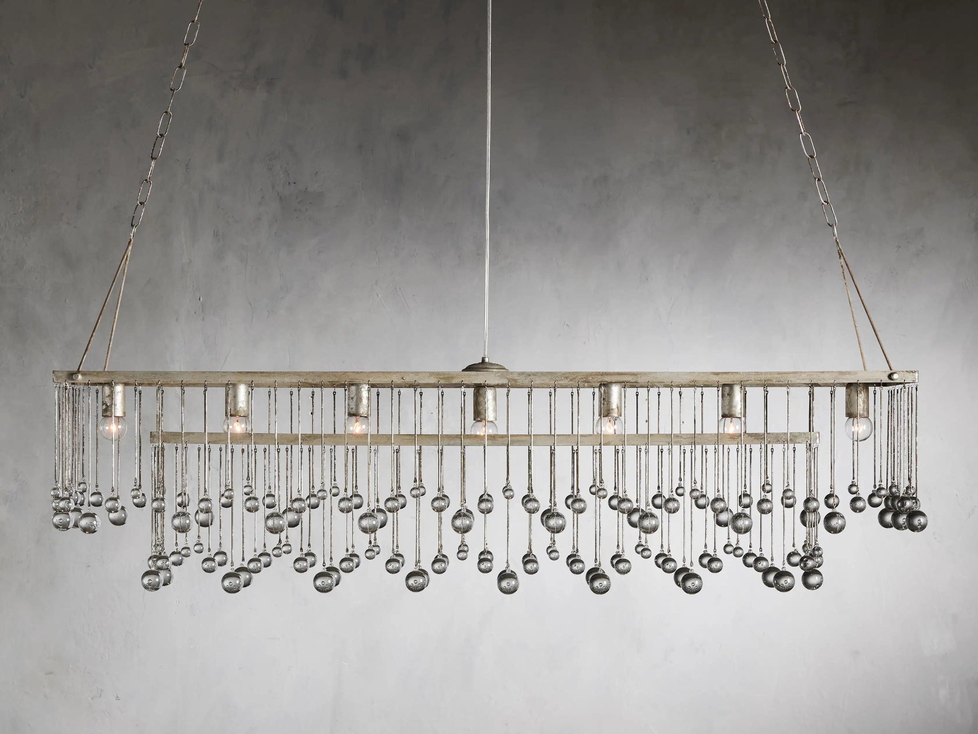 Aubrey Crystal Ball Rectangular Chandelier