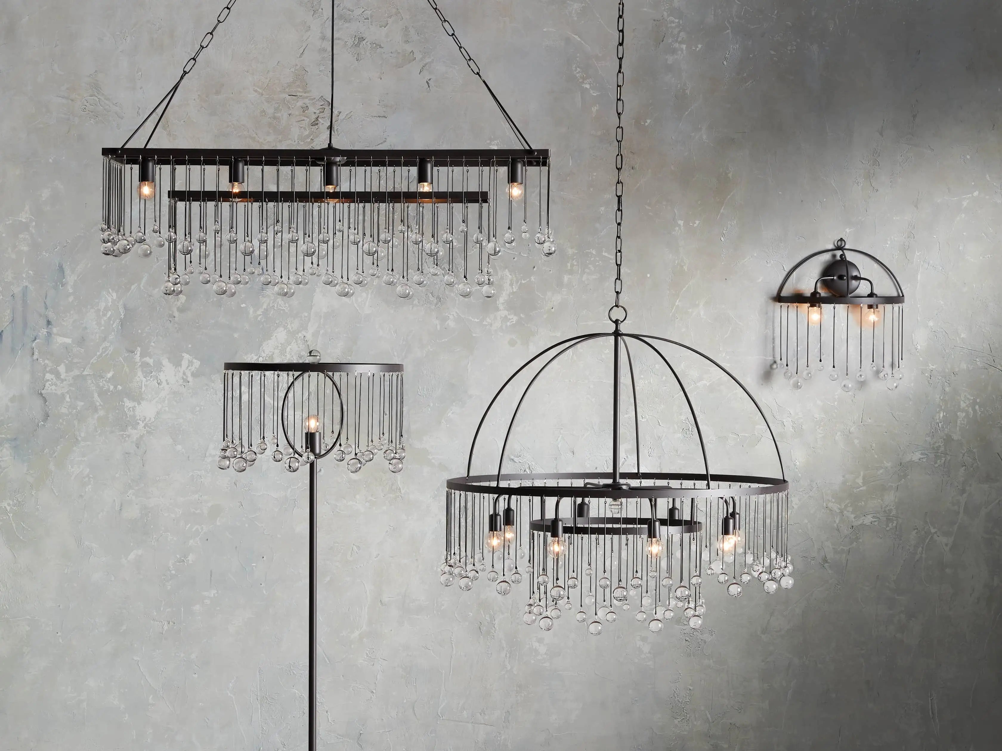 Aubrey Crystal Ball 2 Tier Chandelier