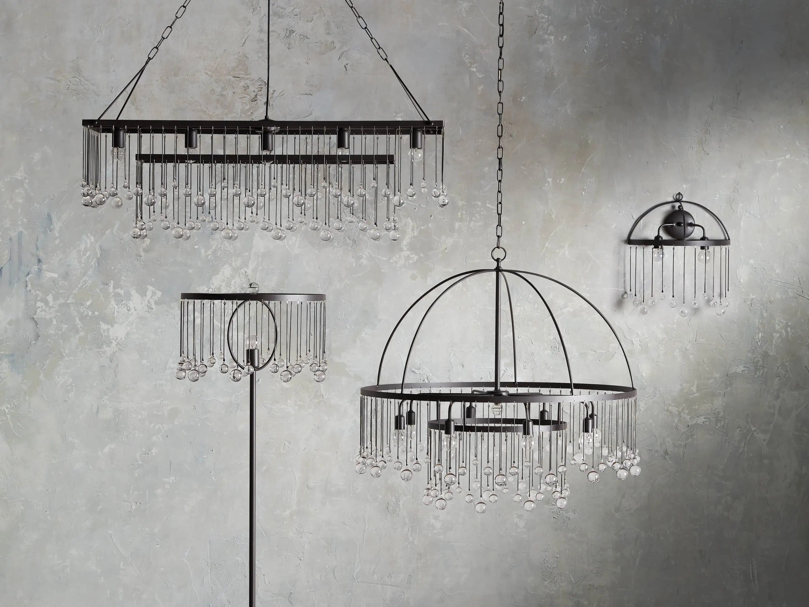 Aubrey Crystal Ball 2 Tier Chandelier