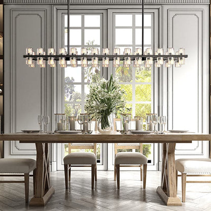 Each exquisite K9 crystal cup combines high-quality copper elements to show luxury. Each K9 crystal ball is carefully cut by workers with many years of manual experience. Ceilings and fittings are made of solid brass. The irregular cut surface of the crystal cup reflects a lot of warm light. It highlights the elegance and temperament of this chandelier.