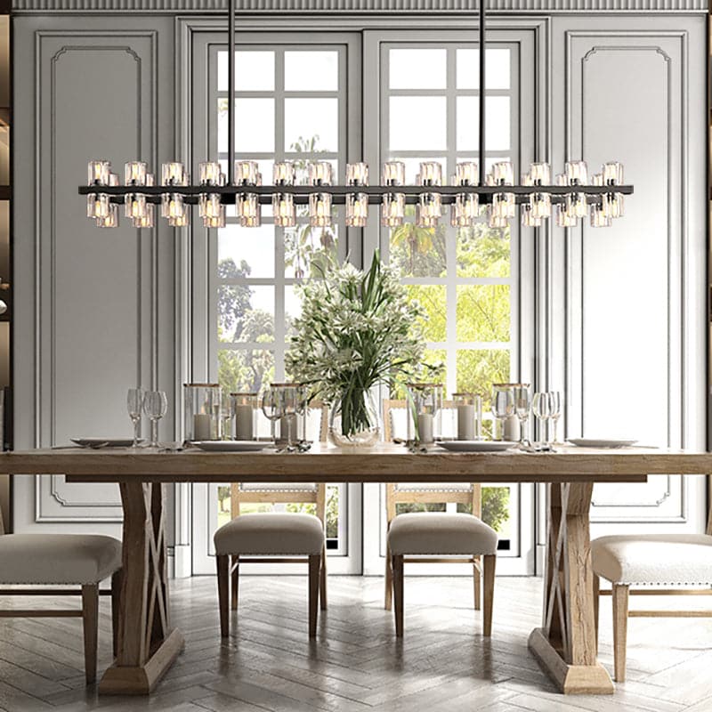 Each exquisite K9 crystal cup combines high-quality copper elements to show luxury. Each K9 crystal ball is carefully cut by workers with many years of manual experience. Ceilings and fittings are made of solid brass. The irregular cut surface of the crystal cup reflects a lot of warm light. It highlights the elegance and temperament of this chandelier.