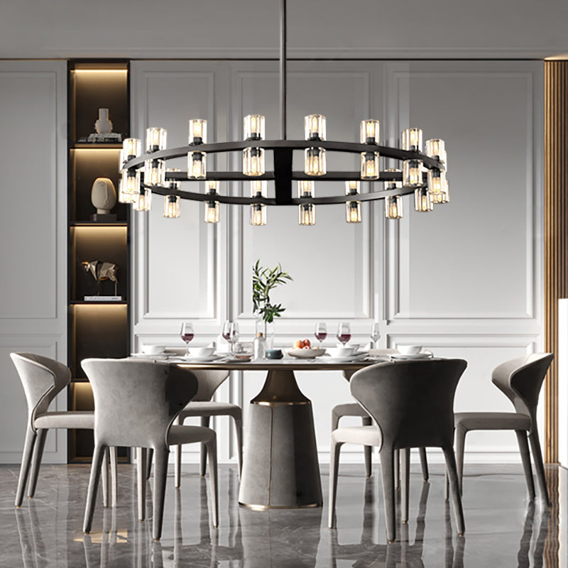 Modern Wine-Glass Round Glass Chandelier 36"/48"60"