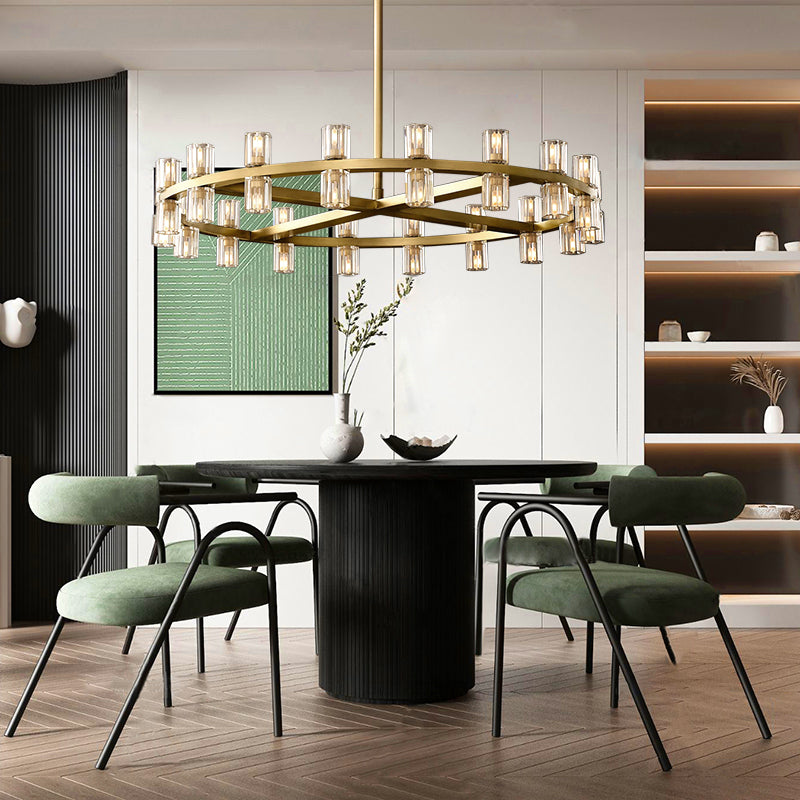 Modern Wine-Glass Round Glass Chandelier 36"/48"60"