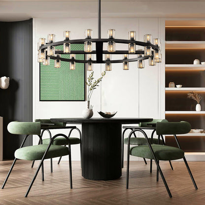Modern Wine-Glass Round Glass Chandelier 36"/48"60"