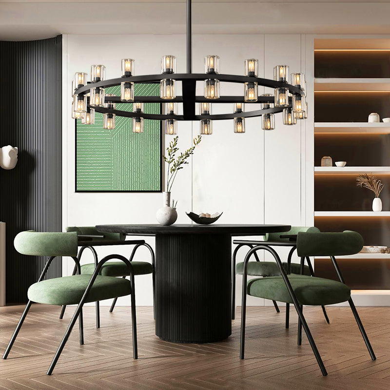 Modern Wine-Glass Round Glass Chandelier 36"/48"60"