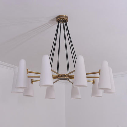 White Porcelain Round Chandelier 10-Lights