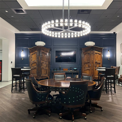 Modern Wine-Glass Round Glass Chandelier 36"/48"60"