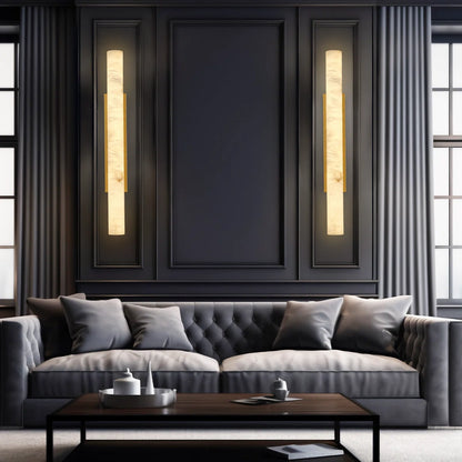 Solid Alabaster Grand Sconce