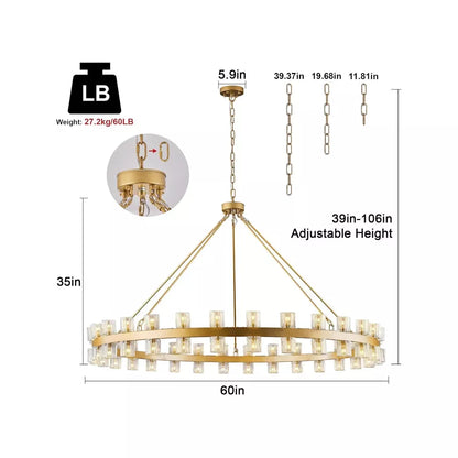 Aeabally Wine-glass Round Chandelier 60" -Chain Version