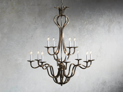 Gothic Bonita Grand 12 Light Chandelier 42'' - Silver