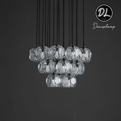 Dawn- Modern Design Hexagonal Crystal Ball Cluster Chandelier 14" / 18" / 24"