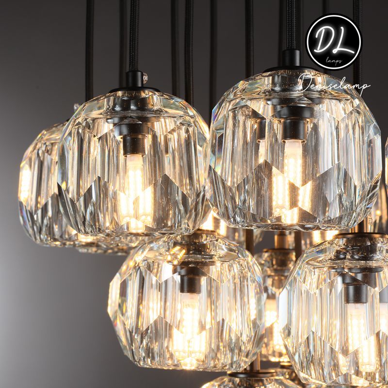 Dawn- Modern Design Hexagonal Crystal Ball Cluster Chandelier 14" / 18" / 24"