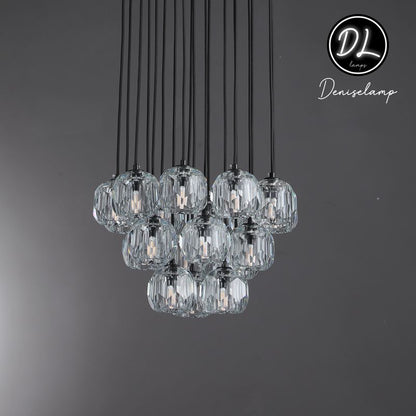 Dawn- Modern Design Hexagonal Crystal Ball Cluster Chandelier 14" / 18" / 24"