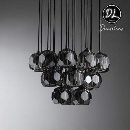 Dawn- Modern Design Hexagonal Crystal Ball Cluster Chandelier 14" / 18" / 24"