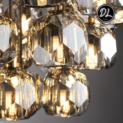Dawn- Modern Design Hexagonal Crystal Ball Cluster Chandelier 14" / 18" / 24"
