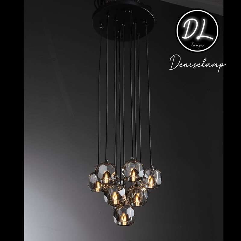 Dawn- Modern Design Hexagonal Crystal Ball Cluster Chandelier 14" / 18" / 24"