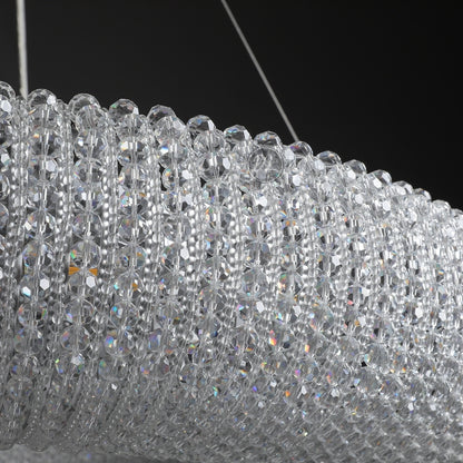 Customized Round Chandelier 59‘’- Full crystal, canopy 8''