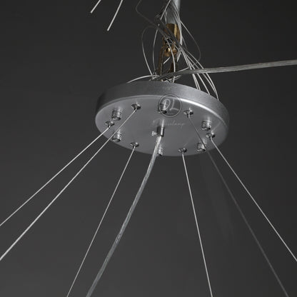 Customized Round Chandelier 59‘’- Full crystal, canopy 8''