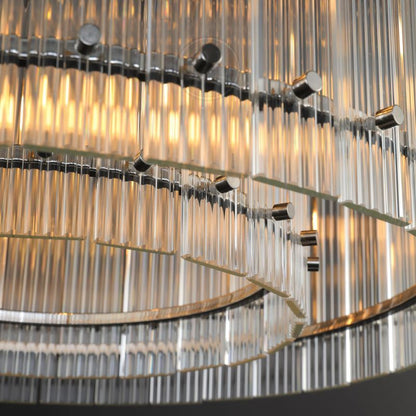 Golden Tea Modern Round Glass Chandelier 37"