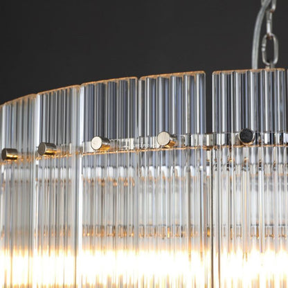 Golden Tea Modern Round Glass Chandelier 37"