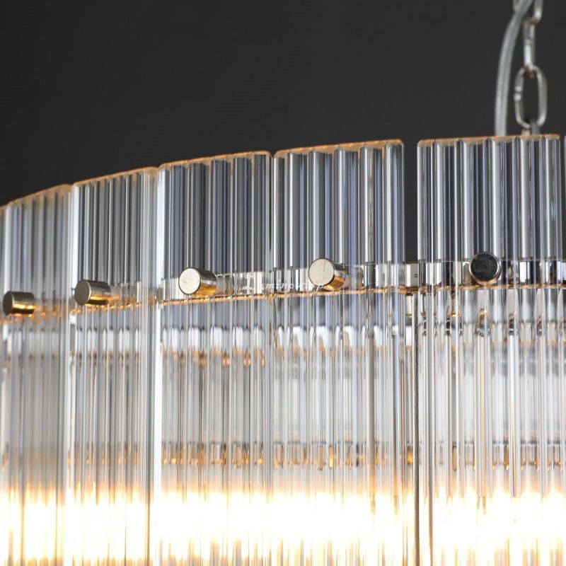 Golden Tea Modern Round Glass Chandelier 37"